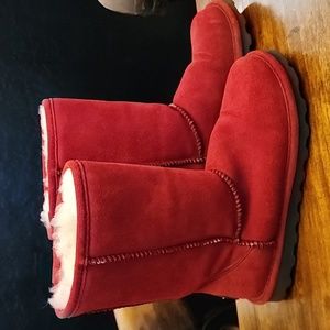 Bearpaw red booties boots EXCELLENT sz8